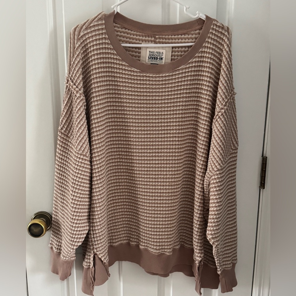 American Eagle oversized waffle shirt